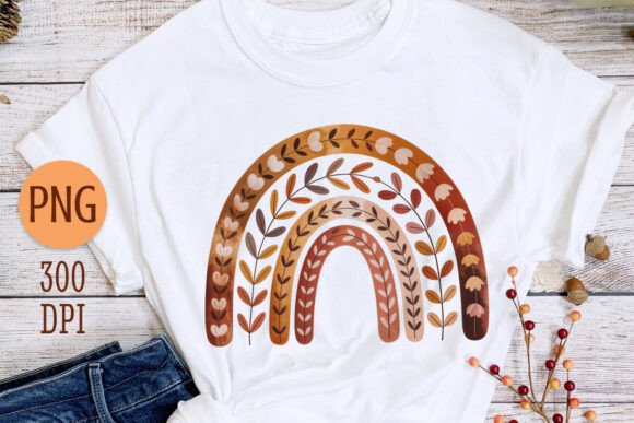 Boho Botanical Autumn Rainbow PNG: A Versatile Design for Creative Workflows