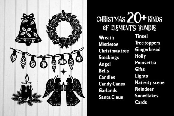 Christmas Elements Silhouette
