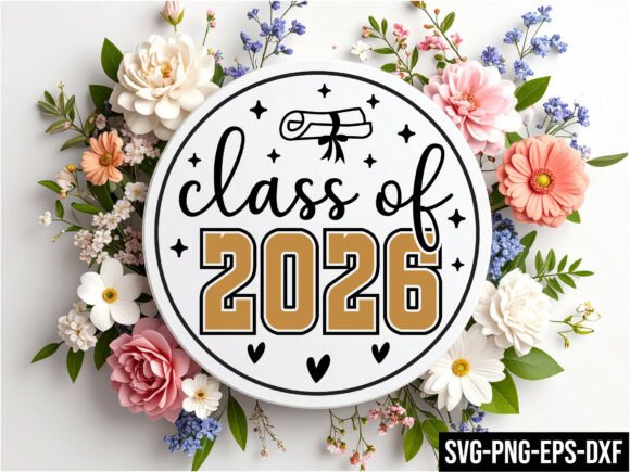 Class of 2026 Round Sign Svg for Creative Projects