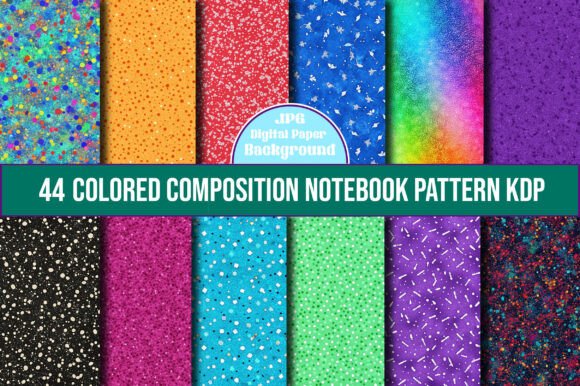 Colored Composition Notebook Pattern KDP: A Versatile Digital Design for Creative Projects