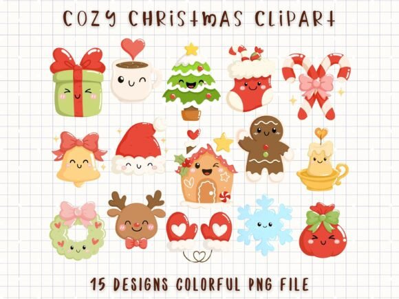 Cozy Christmas Clipart Cute Holiday PNG: A Festive Resource for Creators
