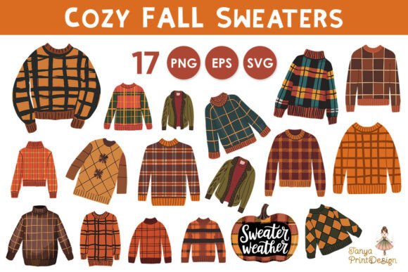 Cozy Fall Sweaters Collection - PNG, SVG