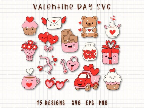Cute Valentine Clipart Love SVG Set