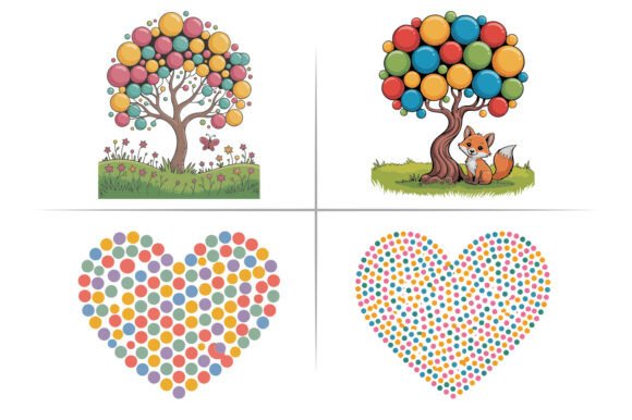 Dot Tree Forming Heart Shape Clipart: A Creative Tool for Every Project