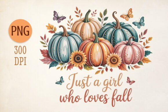 Fall Pumpkins Sublimation PNG Autumn