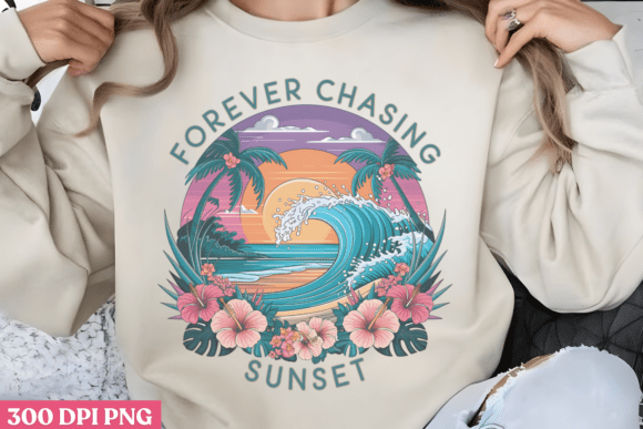 Forever Chasing Sunsets PNG: A Versatile Design for Creative Projects