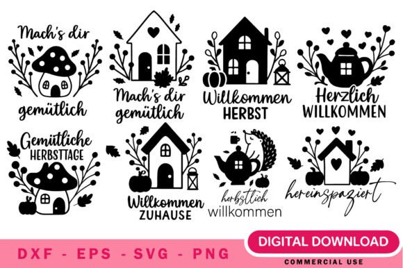 German Willkommen Home SVG Bundle