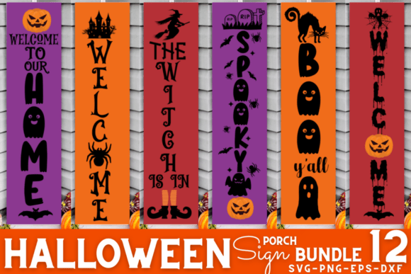Halloween Porch Sign Svg Bundle