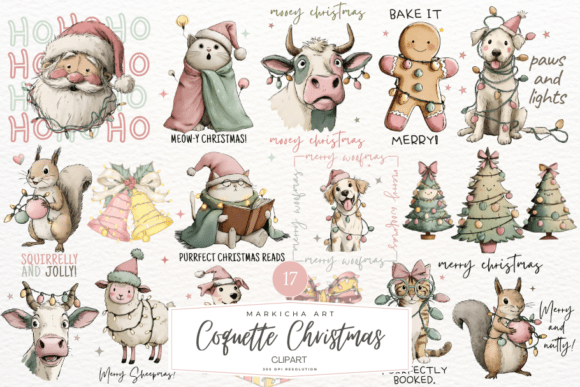 Unleash Your Creativity with the Christmas Coquette Clipart Bundle