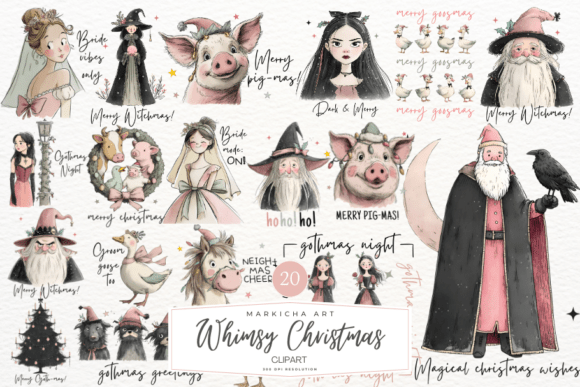 Whimsical Christmas Clipart Png Bundle: Elevate Your Creative Projects with High-Quality Digital Assets